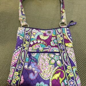 Vibrant Purple Floral Crossbody Bag